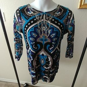 INC mixed media top size XL